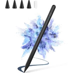 Stylus Pen for Apple iPad 2024-2018, Faster Charge Apple Pencil for iPad, with Tilt Sensitivity & Palm Rejection & Magnetic, Compatible iPad 10/9/8/7/6, Pad Air 3/4/5, Pro 12.9"/11", Mini 6/5, M2, M4