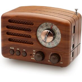 Portable Vintage Radio Retro Bluetooth Speaker, Small Radios with Best Reception, Portable Am Fm Bluetooth RadioRechargeable, Support TF Card AUX USB MP3 Player