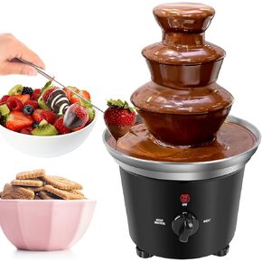 Chocolate Fondue Fountain,Plastic Chocolate Melt Dipping Machine Warmer.1.2 Pound,BPA Free 3 Tier Cheese Fountain Mini Melting Tower for Mother's Day Party,Christmas Party