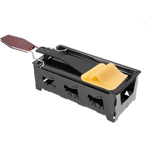 Mini Cheese Raclette, Portable Candlelight Cheese Melter Pan with Handle/Spatula Non Stick Carbon Steel Barbecue Home Kitchen Grilling Tool