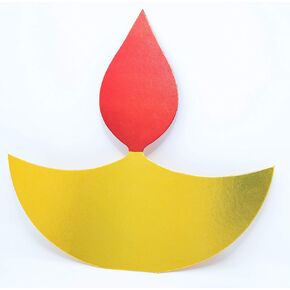 Desi Favors Happy Diwali Cutouts for Home Decor | Cardstock Paper Handmade Cutout | Festive Diya Diwali Decoration | Colorful, Pooja Room Decor, Indian Cultures, Goddies Events, 12x25 Inch (Pack of 2)