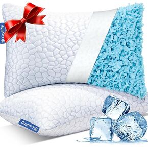 QUTOOL Small Travel Pillows for Sleeping, Cooling Memory Foam Camping Pillow, Backpacking Pillow for Hiking Gear, Portable Pillow with Travel Storage Bag, Camping Essentials for Adults Kids