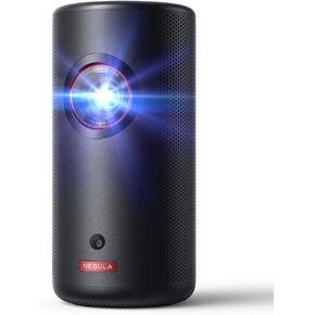 NEBULA Capsule 3 Laser Projector, Upgraded with Google TV and Official Netflix, Mini Smart TV Projector with Wi-Fi, Outdoor Portable Projector, Dolby Digital, 120-Inch Screen, 2.5H Built-In Battery