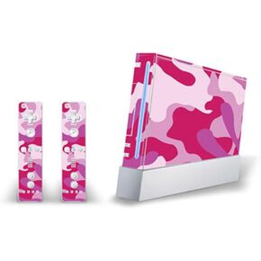 Mightyskins Skin Decal Skin Compatible with Nintendo Wii Console + Two Wiimote Controllers Sticker- Pink Camo