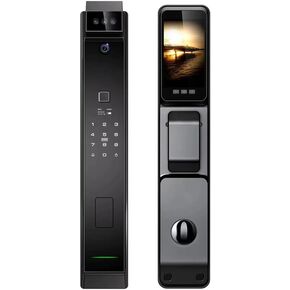 Smart Fingerprint Door Lock with Camera, 3D Face Recognition Keyless Entry Door Lock, Aluminum Alloy Biometric Smart Door Lock, 6 Unlock Mode for 40-120mm Thickness Door, with 4200mAh Battery