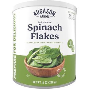 Augason Farms Dehydrated Spinach Flakes Can, Emergency Food Supply, Everyday Meals, 45 Servings
