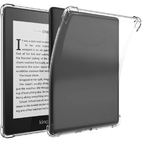 Clear Case Compatible for 6.8" Kindle Paperwhite 11th Generation 2021 and Paperwhite Signature Edition,Thin Slim Lightweight Scratch Proof Silicone Rubber TPU Cover (Transparent)