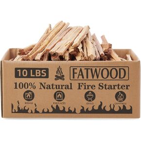 10 lbs Fatwood Fire Starter Sticks, 100% Natural Kindling Firewood Firestarter for Stoves, Pine Wood for Fireplaces, Campfires, Bonfires, Grill