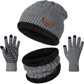 Winter Beanie Hats Scarf Gloves Set Thick Warm Slouchy Beanies Hat Knit Skull Cap Neck Warmer for Men Women