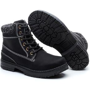 Womens Hiking Snow Winter Boots - Outdoor Waterproof Lightweight Ankle Boot Black 8
