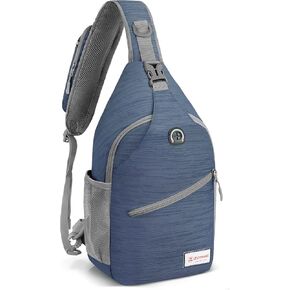 ZOMAKE Sling Bag for Women Men:Small Crossbody Sling Backpack - Mini Water Resistant Shoulder Bag Anti Thief Chest Bag Daypack for Travel Hiking Outdoor Sports (Bee Blue)