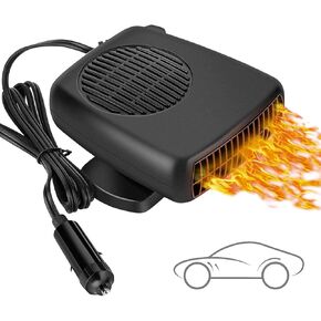 سخان السيارة، 12 فولت 150 وات، وصلة سخان السيارة المحمولة في ولاعة السجائر، 2 في 1 سريع التسخين ومزيل الصقيع، مزيل الضباب للزجاج الأمامي للسيارة قابل للدوران 360 درجة in Kuwait