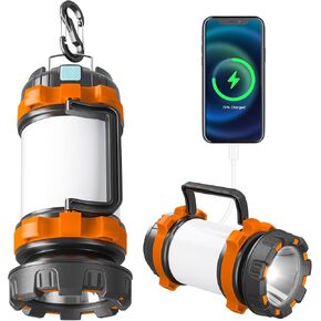 Alpswolf 2 Pack Camping Lantern Rechargeable, Led Lantern Camping Flashlight with 4000 Capacity Power Bank, 6 Modes, IPX4 Waterproof, Portable Rechargeable Lanterns for Power Outage, Hiking, Outdoor