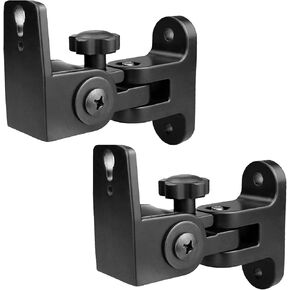 BS-218pro Universal Speaker Wall Mount for Small Speakers ,Vertical 120°, Horizontal 180°Adjustment,Hold up to 30lbs,Compatible with Bose, JBL, KEF, Klipsch, Sony & Others(2 Packs Black)