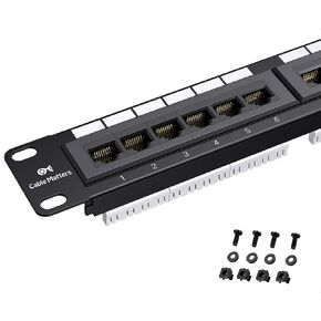 Cable Matters UL Listed Rackmount or Wall Mount 1U 24 Port Network Patch Panel (19-inch Cat6 Patch Panel / RJ45 Patch Panel), for Gigabit Network Switch, 110 or Krone Impact Tools Compatible