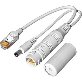 Waterproof PoE Splitter Adapter, POE 48V to DC 12V Power Over Ethernet Splitter with IEEE 802.3af/at Standard Compliant 10,100,1000Mbps for IP Cameras, AP WiFi, IP Phones, and More