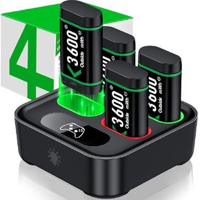 Charger for Xbox One Controller Battery Pack with 4x3600mWh USB Rechargeable Xbox One Battery Charger Station for Xbox Series X|S, Xbox One S/One X/Elite Controllers-Xbox One Accessories 1500mAh
