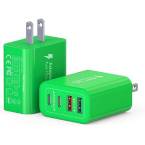 40W USB C Charger Block, 2-Pack 4-Port Type C Fast Charging Brick Dual PD&QC Wall Plug Adapter Compatible for iPhone 15/15 Pro/ 15 Pro Max/14/13/12, iPad, Airpods, iwatch, Samsung Galaxy