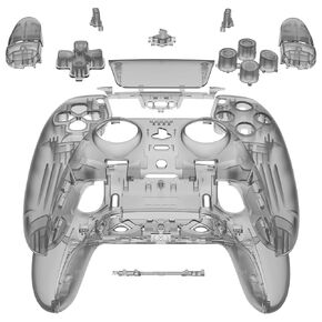 eXtremeRate Full Set Shell with Buttons Touchpad Compatible with ps5 Edge Controller, Clear Atomic Purple Replacement Decorative Trim Shell Front Back Plates Compatible with ps5 Edge Controller