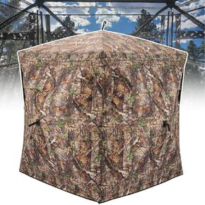 Hunting Blind,See Through Ground Blinds with 270 & 360 Degree,2-3 & 3-4 Person Pop Up Portable Hunting Blinds,Camouflage Hunting Tent for Deer & Turkey Hunting