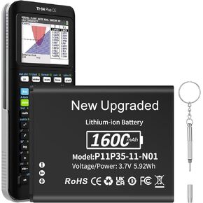 1600mAh 3.7V TI-84 Plus CE Battery, 2025 New Upgraded Lithium-ion Battery Replacement for Texas Instruments TI-84 Plus CE TI Nspire CX II - TI Nspire CX II CAS - Part No P11P35-11-N01, with Tools