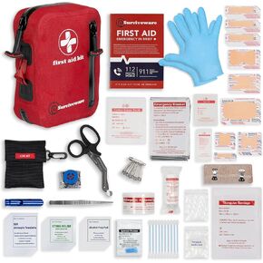 Surviveware Waterproof Premium Survival First Aid Kit - Survival Emergency Preparedness for Travel Camping Gear, Survival Kit and Outdoor Emergencies - HSA & FSA Eligible Survival Kit