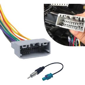 3 PCS Car Audio DVD Conversion Power Speaker Cable, Plastic Molded Waterproof Connector, Standard Stereo Conversion Wiring Harness, Compatible with Jeep Compass Wrangler Dodge (Multicolored)