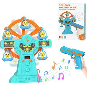 Aliex Shooting Games Toys for Toddlers, Ferris Wheel Rotating Shooting Duck Targets Toys with Electronic Scoring & Toy Gun, Boys Toys Birthday for Age 3+ Years Old Kids