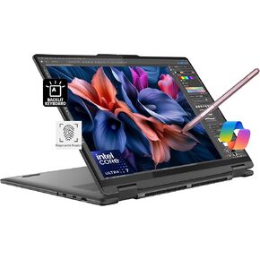 Lenovo Yoga 7i 2-in-1 AI PC Laptop (16" FHD+ Touchscreen, Intel Core Ultra 7 155U, 16GB RAM, 1TB SSD) for Creator, Designer, Backlit, Fingerprint, FHD Webcam, IST Pen, Win 11 Home w/AI Copilot, Grey