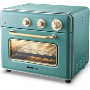 Neretva [21 QT& 6-in-1] Toaster Oven & Air Fryer, Compact Toaster Ovens Countertop with 5 Slices 1500W Rapid Heat Air Fryer Toaster Oven Combo Stainless Steel for Bake/Toast/Broil/Air Fryer/Defrost