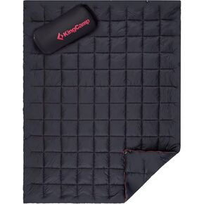 KingCamp Camping Blanket Lightweight, Multifunctional Warm Puffy Outdoor Blanket with Snap Button, Water Repellent, Backpacking Quilt for Travel, Airplane, Hiking, Picnic