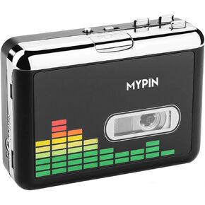 USB Cassette to MP3 Converter, Portable Walkman Cassette Audio Music Player Tape-to-MP3 Converter with Earphones, Volume Control, Auto Reverse, No PC Required