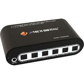 J-Tech Digital HDMI 2.1 ARC Audio Extractor 4K 120Hz 8K 60Hz, HDMI to HDMI + Optical SPDIF + 3.5mm Audio, Compatible with HDR, HDCP 2.3 [JTECH-AE8K]