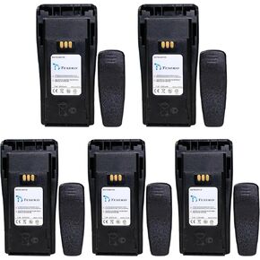 5 Pack NNTN4497CR NNTN4497DR NNTN4496 7.4V 2250mAh Li-ion Battery for Motorola CP040 CP140 CP150 CP160 CP180 CP200 CP200D CP250 CP380 PR400 EP450 EP450S DEP450 GP3688 GP3188 with Belt Clip