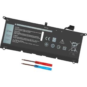 DXGH8 7.6V 52Wh Battery for Dell XPS 13 9370 9380 2019 Inspiron 13 7390 7391 2-in-1 5390 5391 7490 Latitude 3301 E3301 Vostro 5390 5391 Series 0H754V H754V G8VCF G8VCF6C HK6N5 P113G001 P82G P82G001