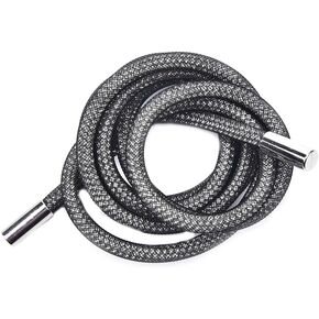 Popular Apparel 138 cm Round AB Rhinestone Rope Diamond Tube Trimming DIY Trouser Hoodie Drawstring Garment Accessories Belt (AB Color, 138cm)
