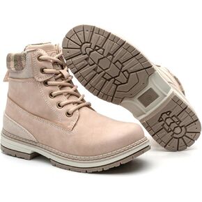 Womens Hiking Snow Winter Boots - Outdoor Waterproof Lightweight Ankle Boot Khaki 8