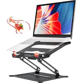 Urmust Laptop Notebook Stand Holder Adjustable Laptop Stand Portable Laptop Riser Compatible with MacBook Air Pro HP Dell XPS Lenovo All Laptops 10-15.6"(Black)