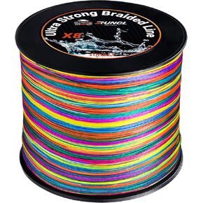 RUNCL Braided Fishing Line, Abrasion Resistant, Zero Stretch, 8X Multicolor Extra Visibility Fishing Braid for Saltwater Freshwater, 328-1093 yds, 12-100LB, Fishing Advent Calendar 2024
