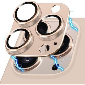 Compatible with iPhone 16 Pro and 16 Pro Max Camera Lens Protector, Anti-Scratch Tempered Glass Metal Camera Screen Protector Shockproof Full Protective Camera Lens Cover, Black