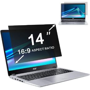 ZOEGAA 14 Inch Laptop Privacy Screen Filter, for 16:10 Widescreen Monitors -Dell/HP/Acer/Samsung/Lenovo/ASUS/Toshiba, Privacy Screen Anti-Peeping, Anti Blue Light Blocking and Anti Glare in Kuwait