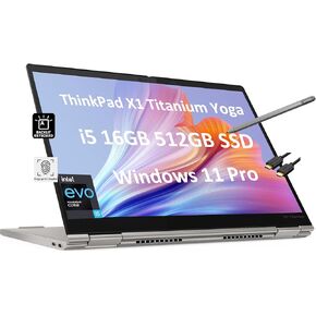 Lenovo ThinkPad X1 Titanium Yoga 2-in-1 Business Laptop (13.5" QHD Touchscreen, Intel Core i5-1130G7, 16GB RAM, 1TB SSD, Precision Pen), Lightweight 2.54lbs, 3-Year Warranty, Win 11 Pro, Silver
