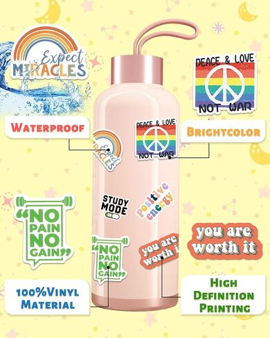 Greingways 300 PCS Inspirational Stickers for Adults, Motivational Water Bottle Stickers for Teens Kids Teachers, Journaling Scrapbook Laptop Positive Quote Vinyl Stickers for Vision Board Supplies in Saudi Arabia