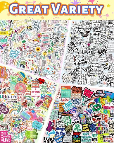 Greingways 300 PCS Inspirational Stickers for Adults, Motivational Water Bottle Stickers for Teens Kids Teachers, Journaling Scrapbook Laptop Positive Quote Vinyl Stickers for Vision Board Supplies in Saudi Arabia