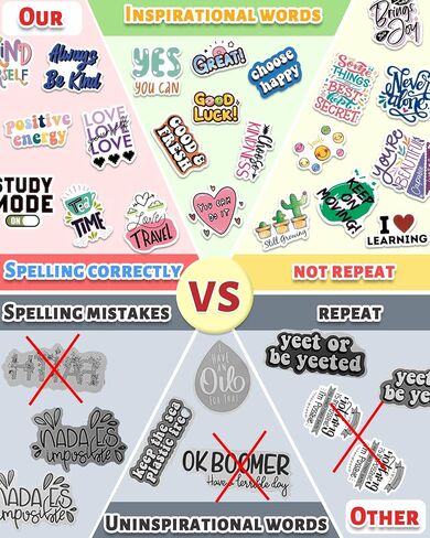 Greingways 300 PCS Inspirational Stickers for Adults, Motivational Water Bottle Stickers for Teens Kids Teachers, Journaling Scrapbook Laptop Positive Quote Vinyl Stickers for Vision Board Supplies in Saudi Arabia