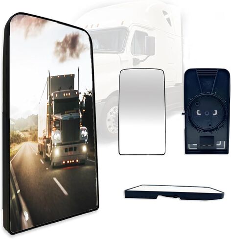 SPLENDID Replacement Mirror Glass, For 2008-2017 Freightliner Cascadia, Heated Wide Angle Convex Mirror, High Reflective, Driver/Passenger Side (OEM: TL28717A) in Kuwait