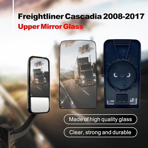 SPLENDID Replacement Mirror Glass, For 2008-2017 Freightliner Cascadia, Heated Wide Angle Convex Mirror, High Reflective, Driver/Passenger Side (OEM: TL28717A) in Kuwait