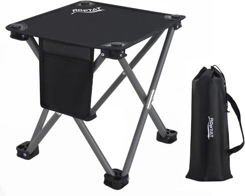 Roptat Camping Stool,Portable Folding Compact Lightweight Stool Seat for Camping Fishing Hiking Gardening Outdoor Walking Backpacking Travelling and Beach with Carry Bag (Black) in Saudi Arabia