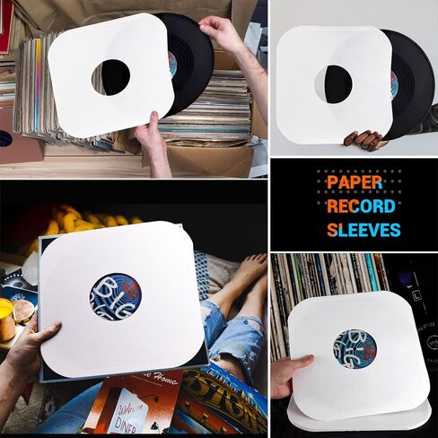 Facmogu 20 قطعة من الأكمام الخارجية لتسجيل الورق الأبيض مقاس 12 بوصة، أغطية حماية لسجل الفينيل من ورق الكرافت 180 جرامًا للمتر المربع مع زاوية مستديرة لتخزين سجلات LP 33 دورة في الدقيقة، وأكمام تسجيل ورقية خالية من الأحماض وسترات تسجيل LP in Kuwait