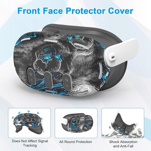 Relohas Deluxe 5 in 1 Silicone Accessories for Meta Quest 3, VR Protective Case Set for Oculus Quest 3, Controller Grip Cover, VR Shell Cover, Face Cover, Gifts for Christmas & Halloween (Grey PT) in Saudi Arabia